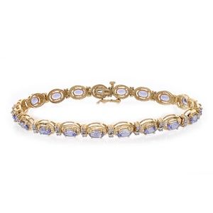 5.15 Carat Tanzanite & Diamond Bracelet 14K Gold